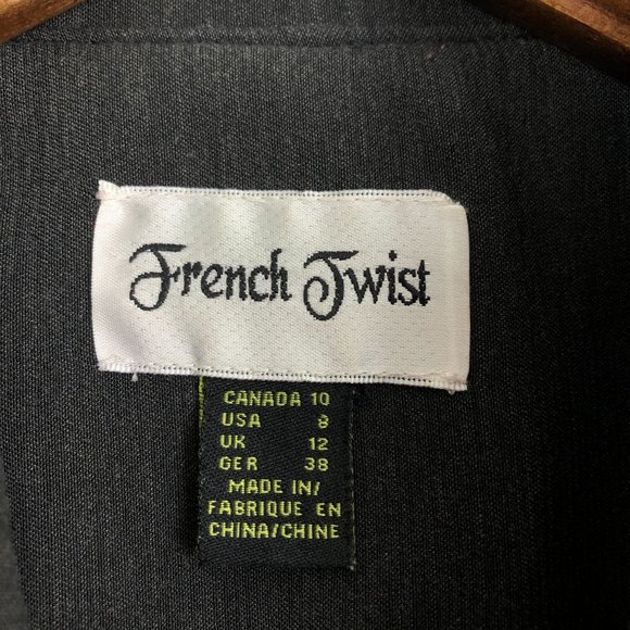 French Twist Women's Size 8 Dark Grey Asymmetrical Full Zip Collared Jacket - Picture 8 of 12